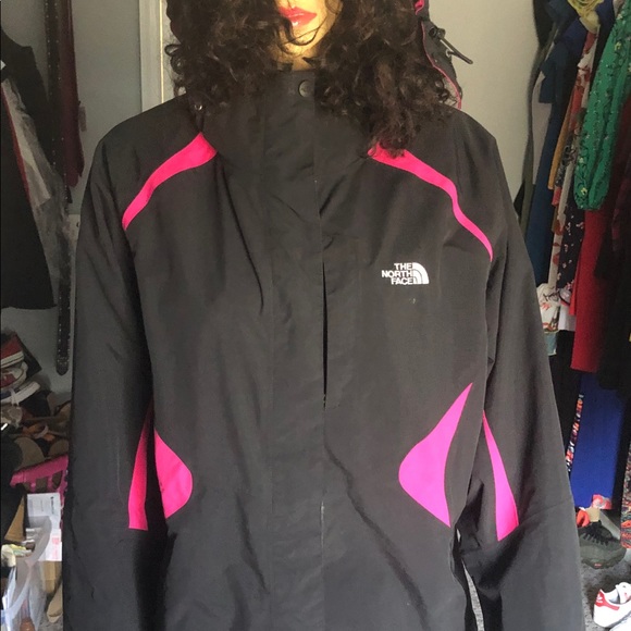 Women’s Black and Pink North Face Raincoat - Picture 2 of 8